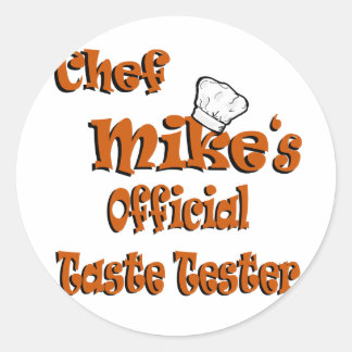 Pegatina Redonda Probador de gusto del chef Mike