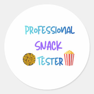 Pegatina Redonda Probador de Snacks Profesional para Niños Divertid
