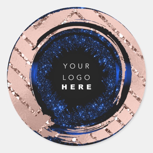 Pegatina Redonda Probar el logotipo Rosa del contenedor de ejemplo  (Anverso)