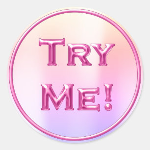 Pegatina Redonda Probar Me Ombre Pastel Pink Tester Ejemplo Contene