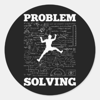 Pegatina Redonda Problem Solving Climber Rock Climbing Bouldering P