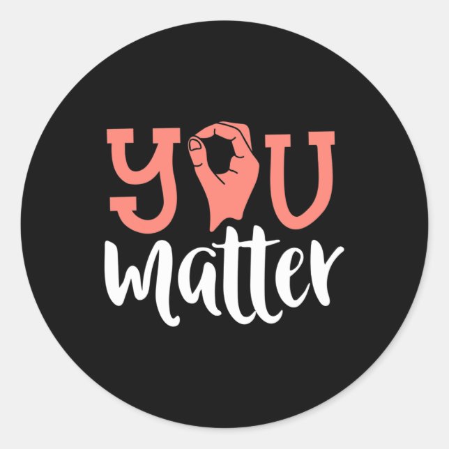 Pegatina Redonda Problema Concienciación Sorda Asl Rótulo Amabilida (Anverso)