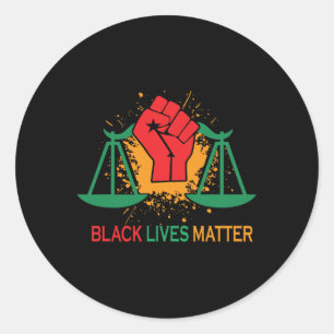 Pegatina Redonda Problema de las vidas negras Blm Derechos Humanos