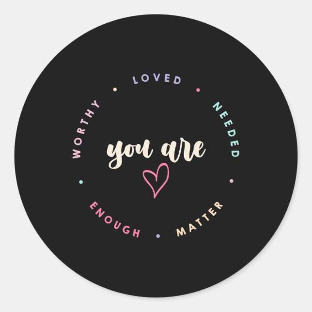 Pegatina Redonda Problema digno de ser amado, necesita suficiente s (Anverso)