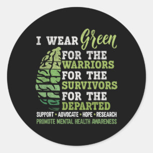 Pegatina Redonda Problemas de Conciencia Sanitaria Apoyo Uso Guerra