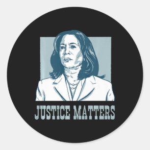 Pegatina Redonda Problemas de justicia Harris W Elecciones Presiden