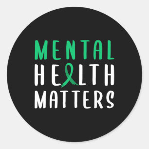 Pegatina Redonda Problemas de salud Cinta verde