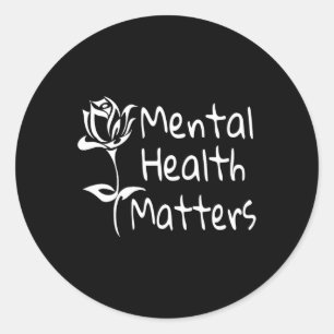 Pegatina Redonda Problemas de salud Conciencia mental 12 Recuperaci