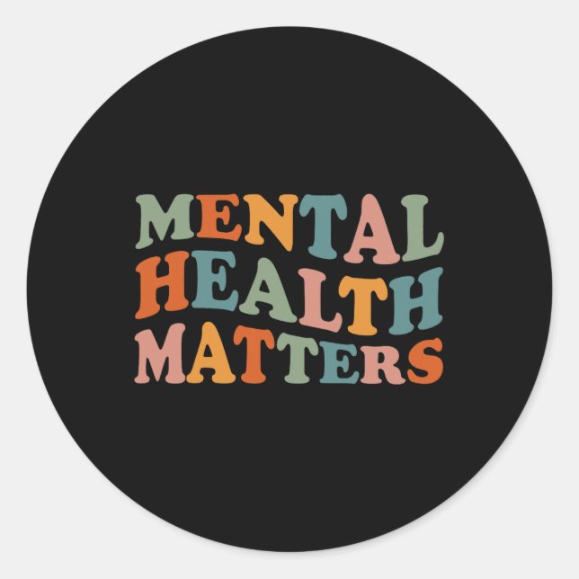 Pegatina Redonda Problemas de salud Concienciación sobre el cerebro (Anverso)