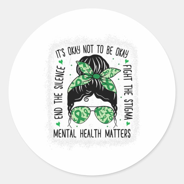 Pegatina Redonda Problemas de salud Concienciación sobre la salud m (Anverso)