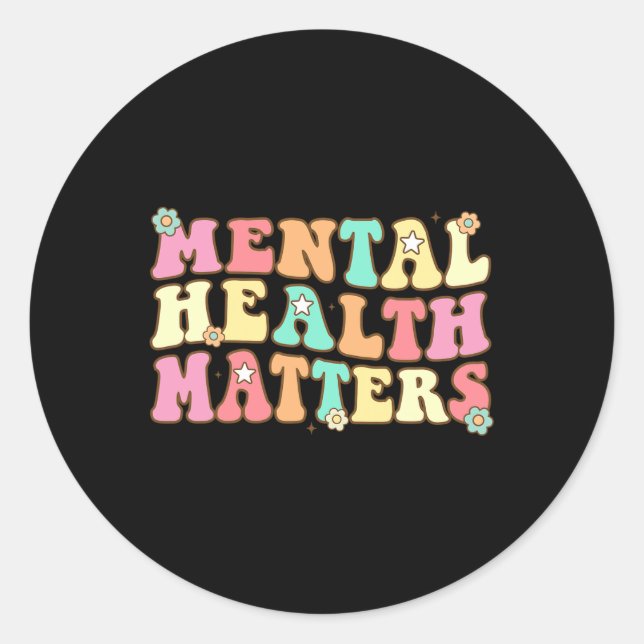 Pegatina Redonda Problemas de salud Enfermedades del cerebro humano (Anverso)