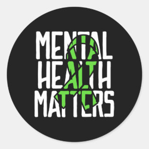Pegatina Redonda Problemas de salud Lucha contra el estigma Awarene