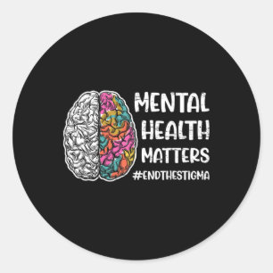 Pegatina Redonda Problemas de salud mental