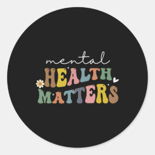 Pegatina Redonda Problemas de salud mental Enfermedad del cerebro h