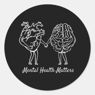 Pegatina Redonda Problemas de salud mental Neurodiversidad del cere