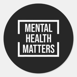 Pegatina Redonda Problemas de salud mental Sensibilización nacional