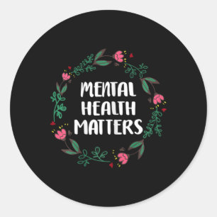 Pegatina Redonda Problemas de salud mental Sensibilización Prevenci