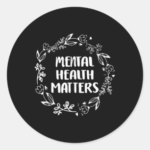 Pegatina Redonda Problemas de salud mental Sensibilización Prevenci