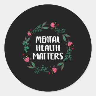 Pegatina Redonda Problemas de salud mental Sensibilización Prevenci
