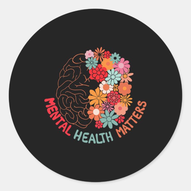 Pegatina Redonda Problemas de Salud Terminan Con El Estigma Floral  (Anverso)