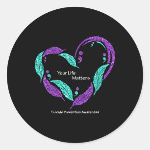 Pegatina Redonda Problemas de vida Semicolón Prevención del suicidi