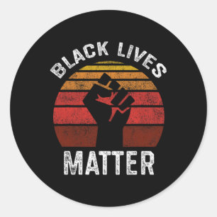 Pegatina Redonda Problemas de vidas negras Blm Retro Hombres Mujere