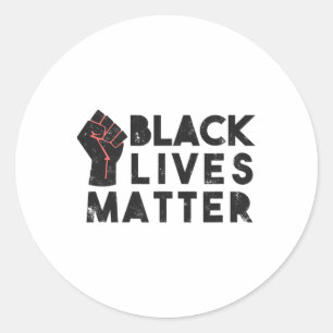 Pegatina Redonda Problemas de vidas negras protestan contra el pode