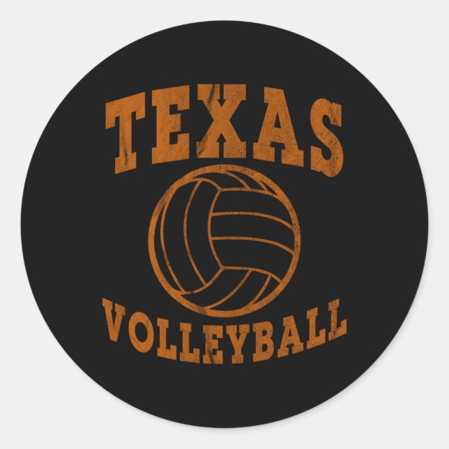Pegatina Redonda Problemas de voleibol en Texas (Anverso)