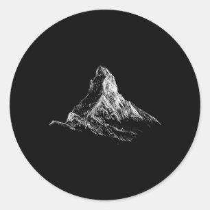 Pegatina Redonda Problemhorn Suiza Alpes Montañas Senderismo Escala