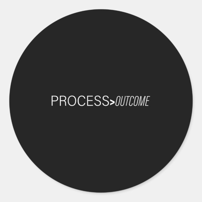Pegatina Redonda Process Greater Than Outcome Growth Mindset Motiva (Anverso)