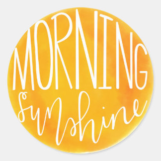 Pegatina Redonda PROCREATE - Diseño del sol matutino