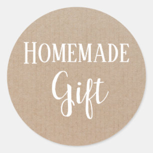 Pegatina Redonda Producto casero Rústico Vintage Wreath Craft Label