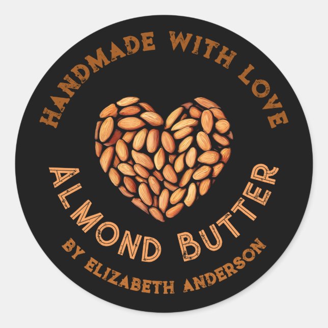 Pegatina Redonda Producto de almendra (Anverso)