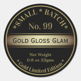 Pegatina Redonda Producto de Belleza Balm Gloss Gloss Lip Black Gol