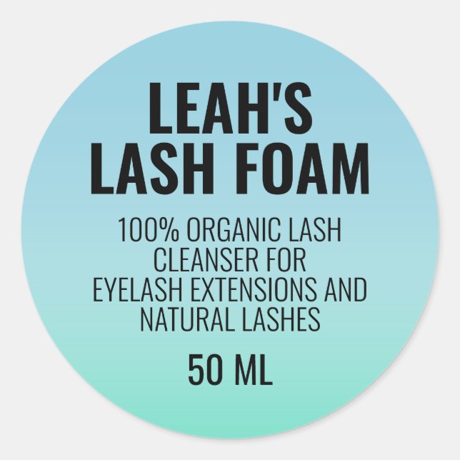 Pegatina Redonda Producto de belleza para pequeñas empresas Aqua Om (Anverso)