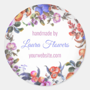 Pegatina Redonda Producto hecho a mano con porcelana