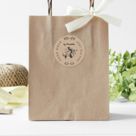 Pegatina Redonda Producto monograma de jabón lechero de Kraft vinta