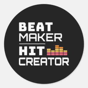 Pegatina Redonda Productor de producción musical de Beat Maker Hit 