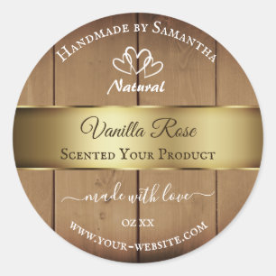 Pegatina Redonda Productos de grano de madera Etiquetas de embalaje