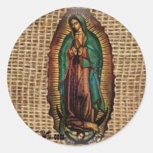 PEGATINA REDONDA PRODUCTOS DE PERSONALIZABLE DE COLOR DE VIRGEN DE 