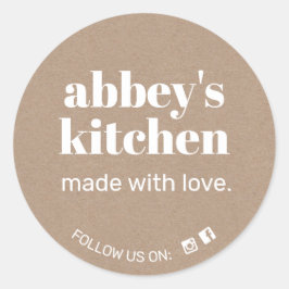 Pegatina Redonda Productos horneados caseros añaden su logotipo a K