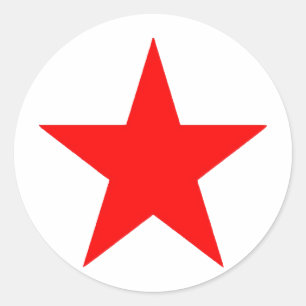 Pegatina Redonda Productos y diseños de Estrella Roja!
