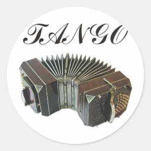 Pegatina Redonda ¡Productos y diseños del tango! ¡Música de la