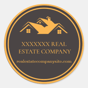 Pegatina Redonda Profesional Agente Inmobiliario Promocional