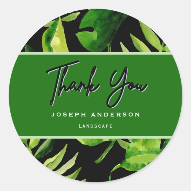 Pegatina Redonda Profesional de la limpieza de césped (Anverso)