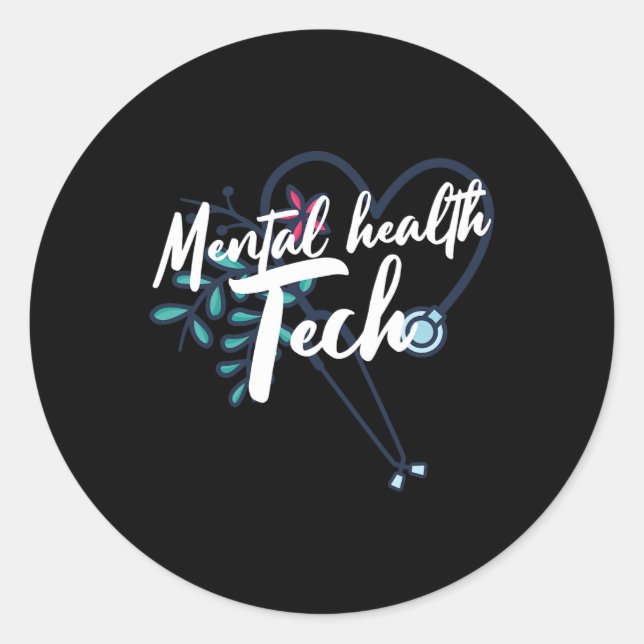 Pegatina Redonda Profesional de la salud mental (Anverso)