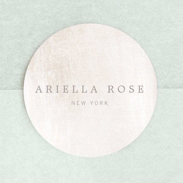 Pegatina Redonda Profesional elegante y simple de Mármol Blanco (Subido por el creador)