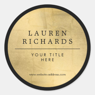 Pegatina Redonda Profesional Luxe Black y Faux Gold