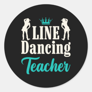Pegatina Redonda Profesor de Baile en Línea