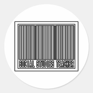 Pegatina Redonda Profesor de Barcode Social Studies